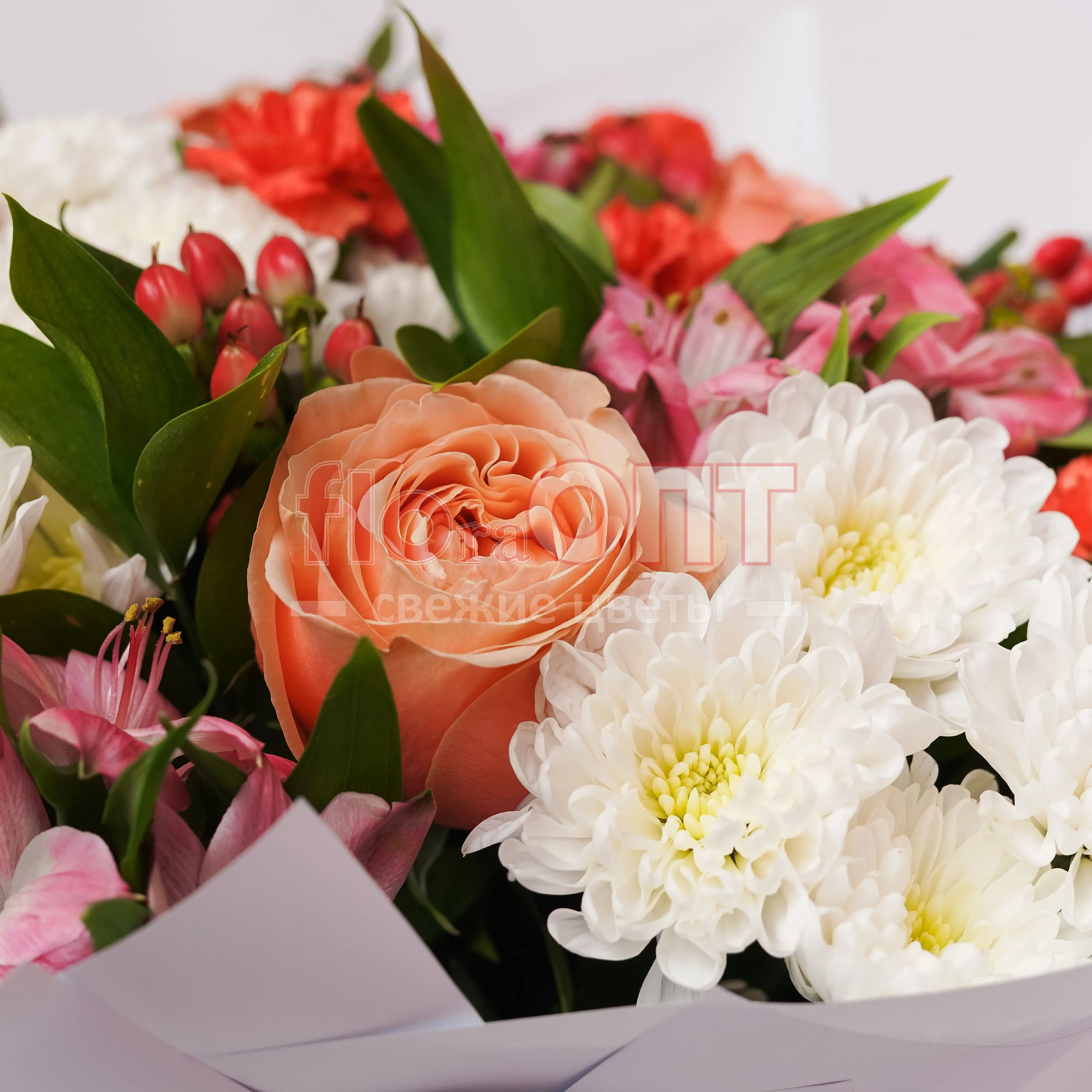 Букет № 42 сборный с розами  — фото 9