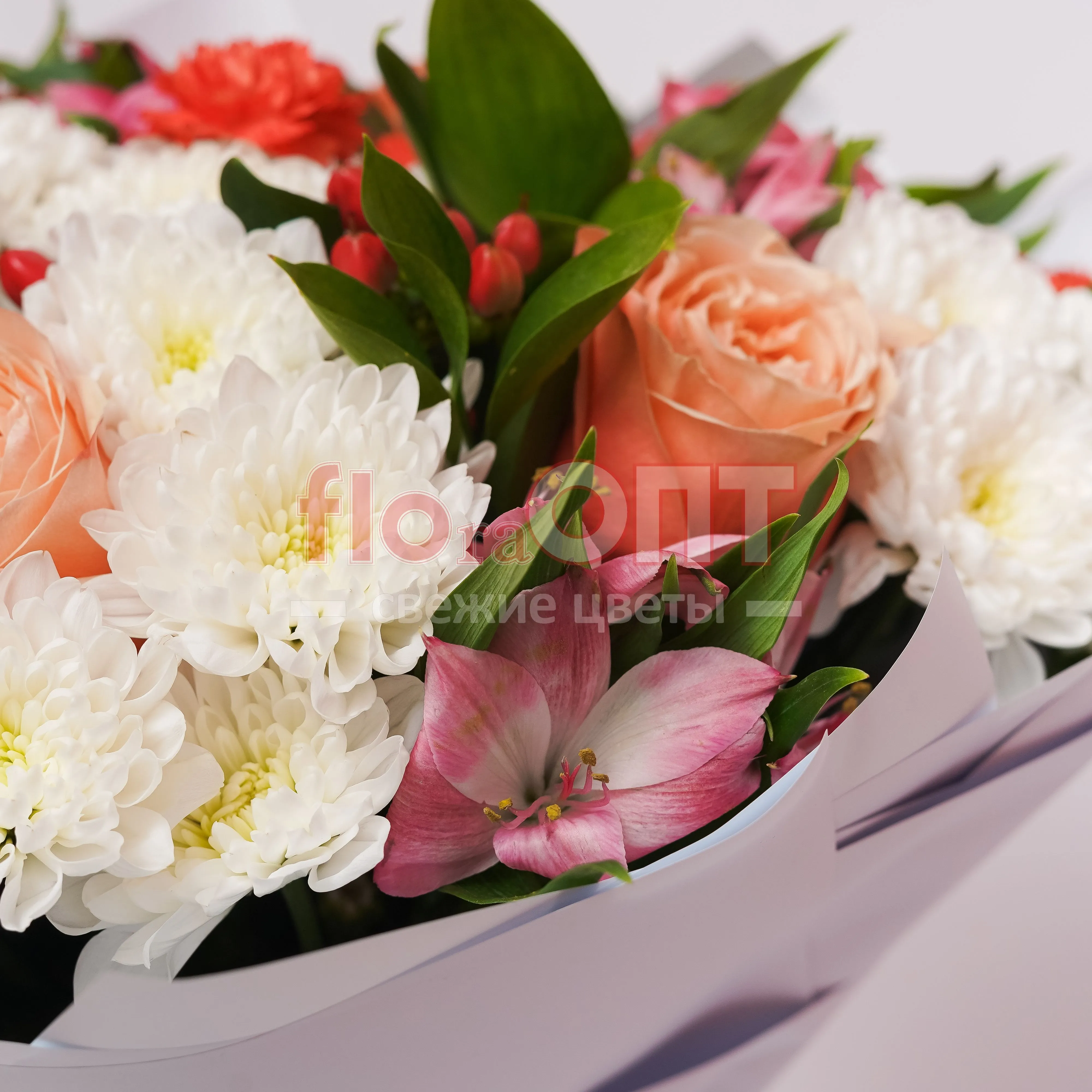 Букет № 42 сборный с розами  — фото 10