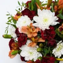 Композиция № 122 с красной кустовой гвоздикой  — фото 71