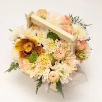 Композиция № 204 бежевая с орхидеей — фото 76