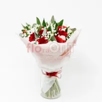 Букет № 294 с красными розами и тюльпанами  — фото 16