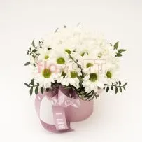 Композиция № 221 в коробке с хризантемой  — фото 15