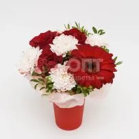 Цветочный стаканчик № 156 с красными розами  — фото 61