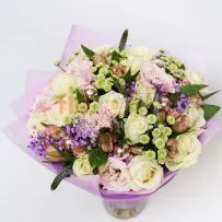 Букет № 429 сиреневый с белыми розами  — фото 29