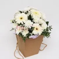 Коробка № 211 белая с герберами  — фото 75