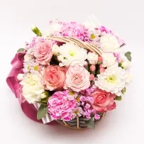 Композиция № 153 с розами и гвоздикой  — фото 5