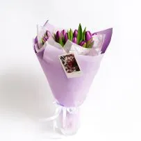 Букет № 568 с сиреневыми тюльпанами  — фото 25