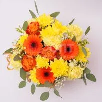 Коробка № 170 с герберами и розами  — фото 45