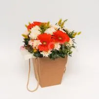 Коробка № 203 с оранжевыми герберами  — фото 76