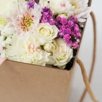 Цветочный стаканчик № 151 в бело-розовом цвете — фото 1