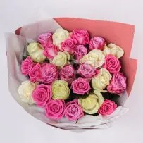 Букет из 27 разноцветных роз  — фото 5