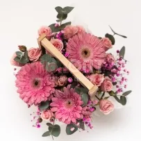 Композиция № 186 розовая с герберами  — фото 3