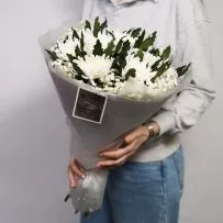 Букет № 548 с белой одиночной хризантемой  — фото 12