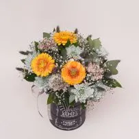 Композиция № 81 с герберами и хризантемой  — фото 11