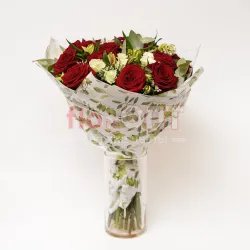 Букет № 418 с красной розой — фото 1