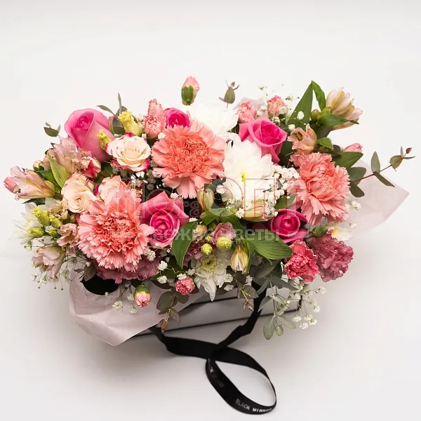 Композиция № 169 сборная с розовой гвоздикой  — фото 2