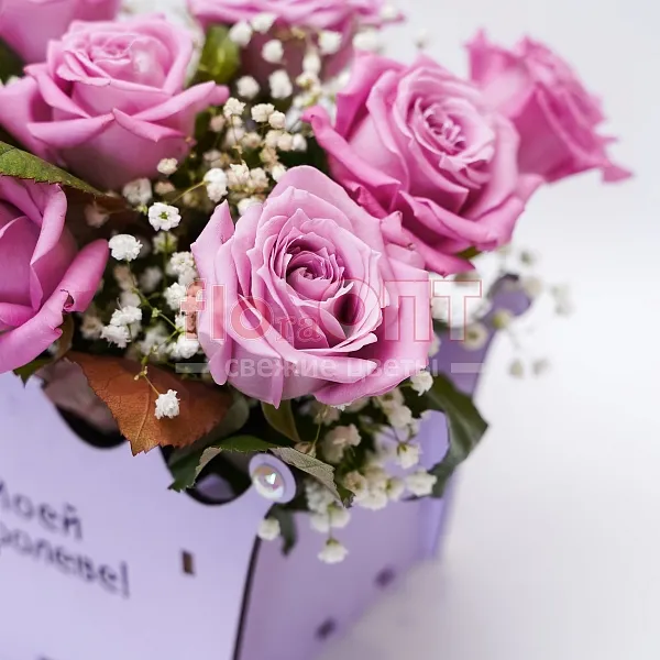 Композиция № 97 с сиреневыми розами — фото 3