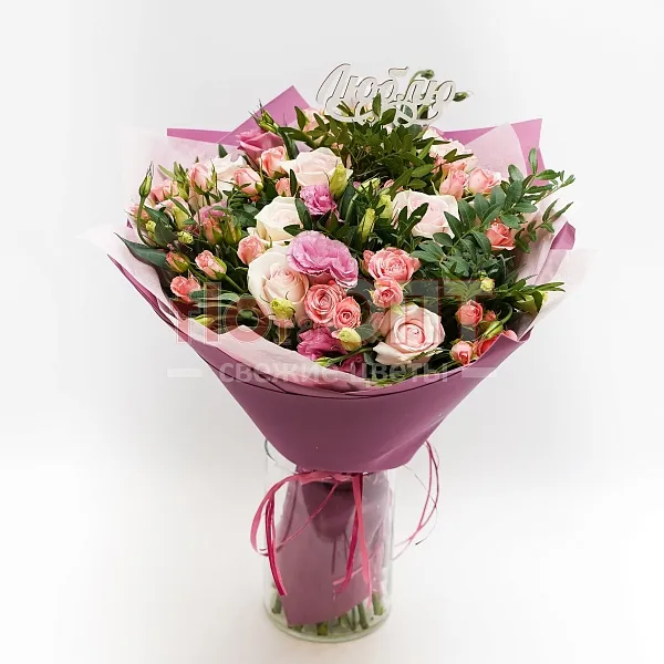 Букет № 272 с розовой розой — фото 3