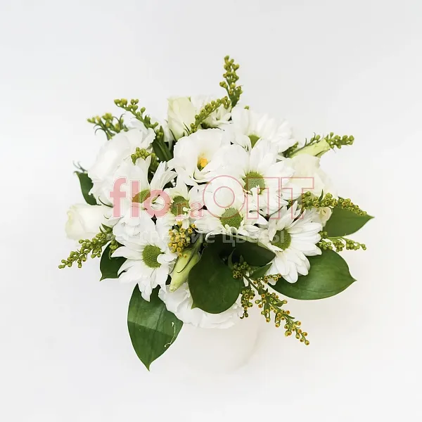 Цветочный стаканчик № 118 с белой эустомой  — фото 3