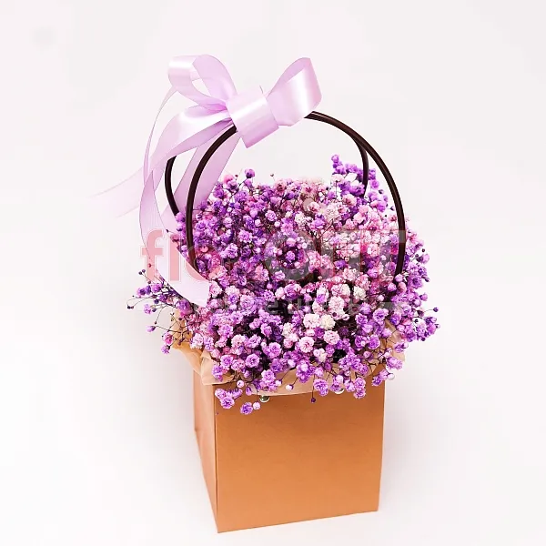 Композиция № 161 с крашеной гипсофилой  — фото 1