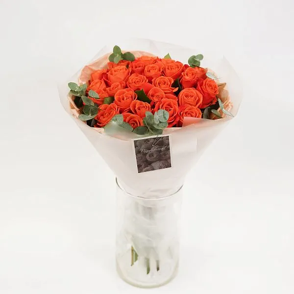 Букет № 550 с розами оранжевого цвета — фото 3