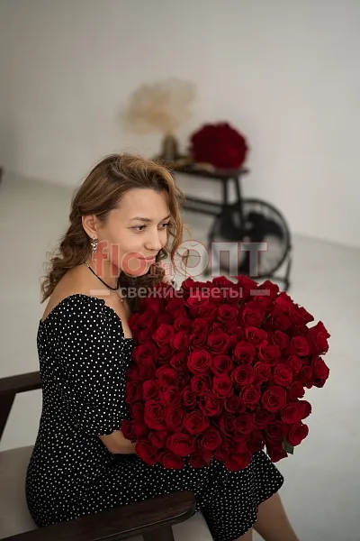 Букет № 451 из 101 красной эквадорской розы  — фото 2