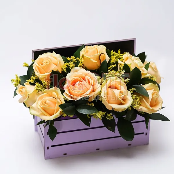 Композиция № 108 с кремовыми розами  — фото 3