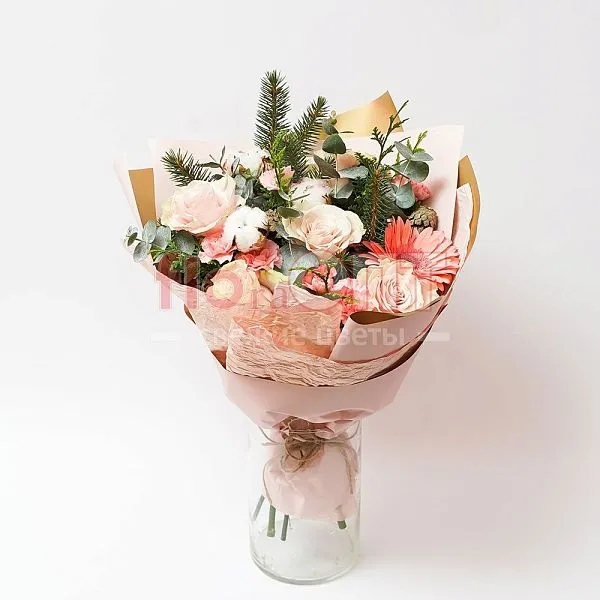 Букет № 470 с розовой герберой — фото 1