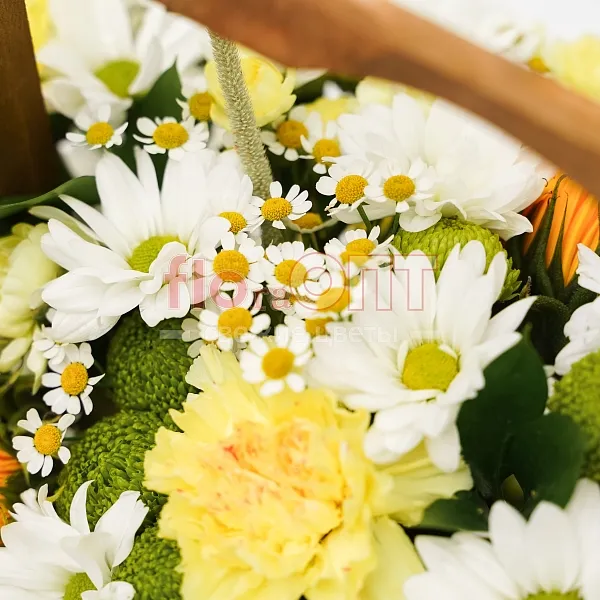 Композиция № 36 с хелиантусом и хризантемой  — фото 5