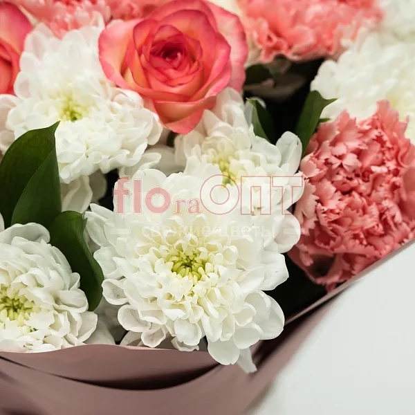 Букет № 525 с розами и хризантемой  — фото 4