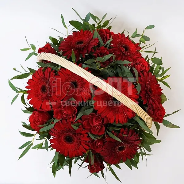 Композиция № 93 с герберой и российской розой — фото 2