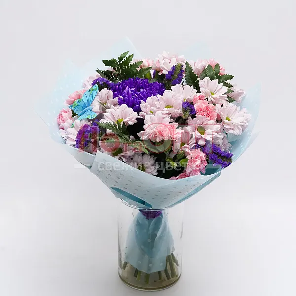 Букет № 382 с сиреневой милкой  — фото 3