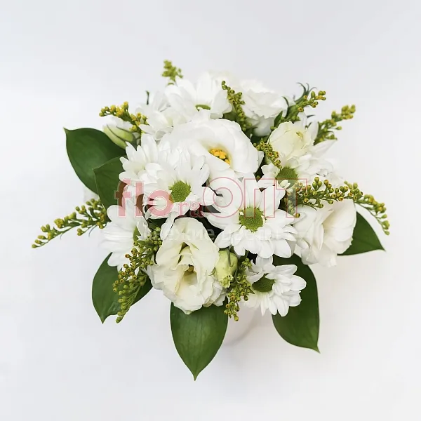 Цветочный стаканчик № 118 с белой эустомой  — фото 2