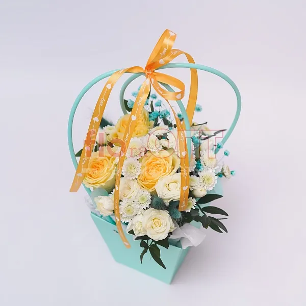 Коробка № 165 голубая с розами  — фото 5