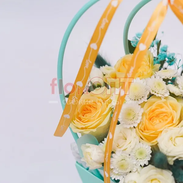 Коробка № 165 голубая с розами  — фото 4