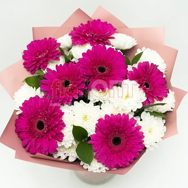 букет № 519 с герберами и хризантемой  — фото 2
