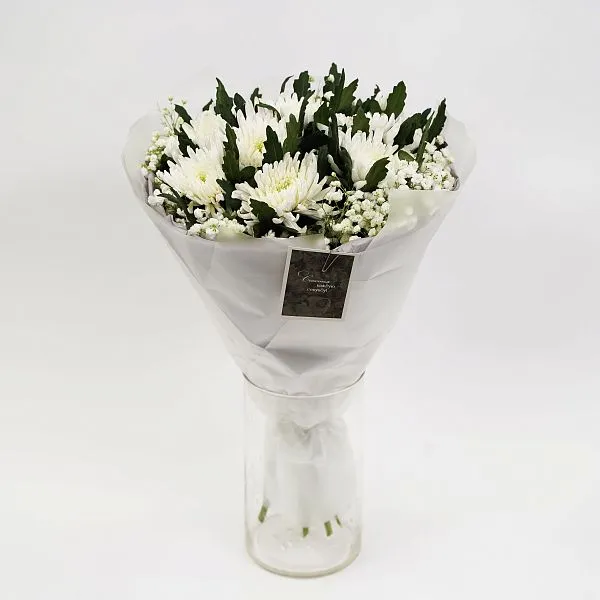 Букет № 548 с белой одиночной хризантемой  — фото 3
