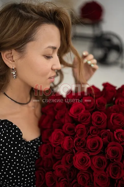 Букет № 451 из 101 красной эквадорской розы  — фото 1