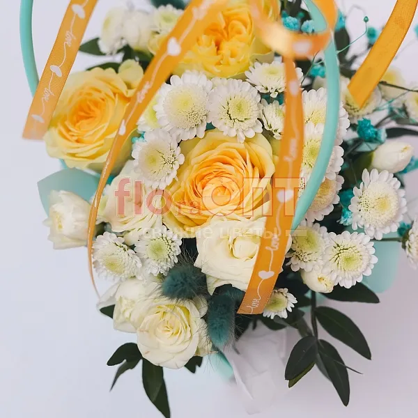 Коробка № 165 голубая с розами  — фото 2