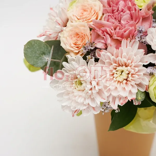 Цветочный стаканчик № 152 сборный с топпером  — фото 3