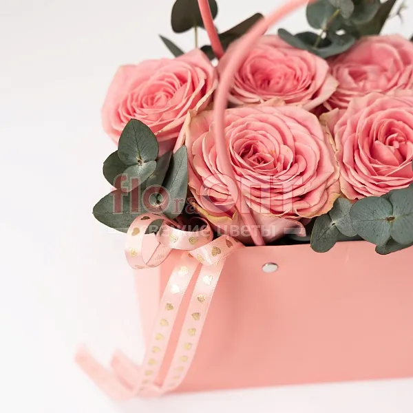 Композиция № 190 с розовыми розами  — фото 5