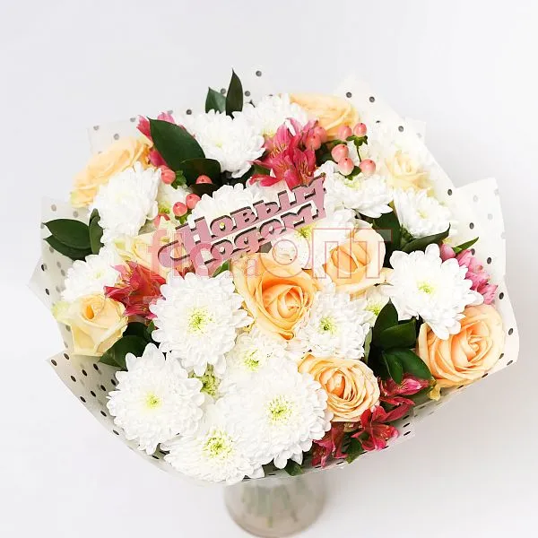 Букет № 475 с бежевыми розами  — фото 2