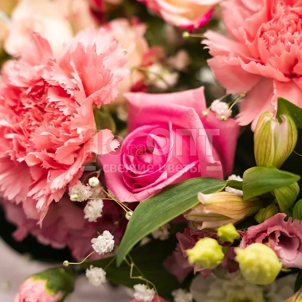 Композиция № 169 сборная с розовой гвоздикой  — фото 3
