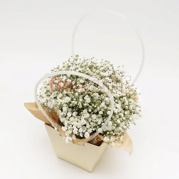 Композиция № 204 с белой гипсофилой  — фото 2