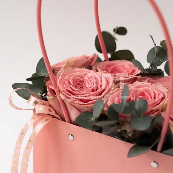 Композиция № 190 с розовыми розами  — фото 4