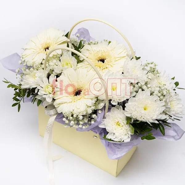 Композиция № 286 с белыми герберами  — фото 3