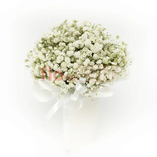 Цветочный стаканчик № 164 с белой гипсофилой  — фото 1