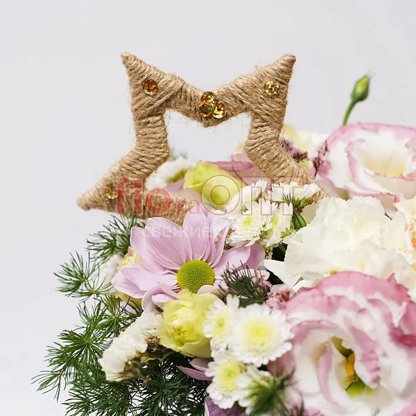 Коробка № 125 с эустомой и розой — фото 4