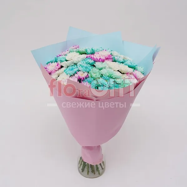 Букет № 128 из цветной кустовой хризантемы  — фото 1