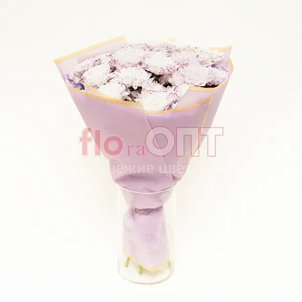 Букет № 532 с фиолетовой крашеной хризантемой  — фото 1